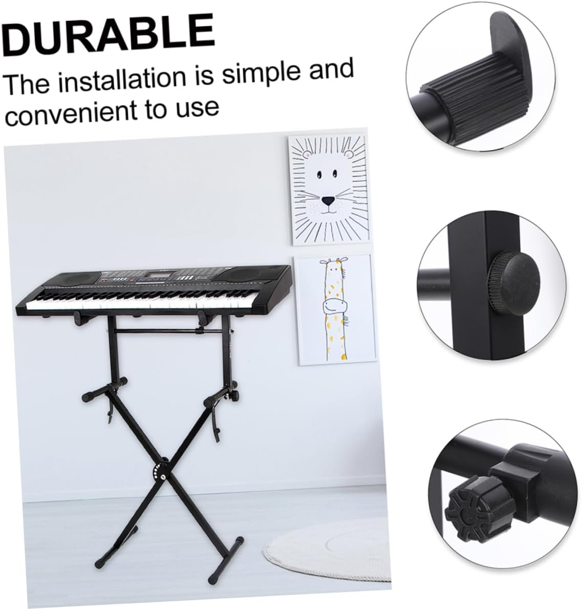 2sets Sturdy Electronic Piano Holder Keyboard Stand for Digital Pianos Riser for Home Use Design Portable Support for Musicians