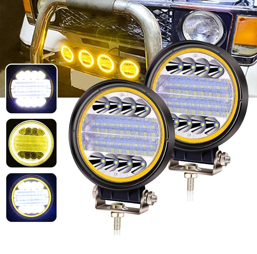 LED ワークライトホワイト4個&イエロー2個 Amazon.co.jp: X-STYLE 72W LED作業灯 12V 24V 広角・狭角 混合