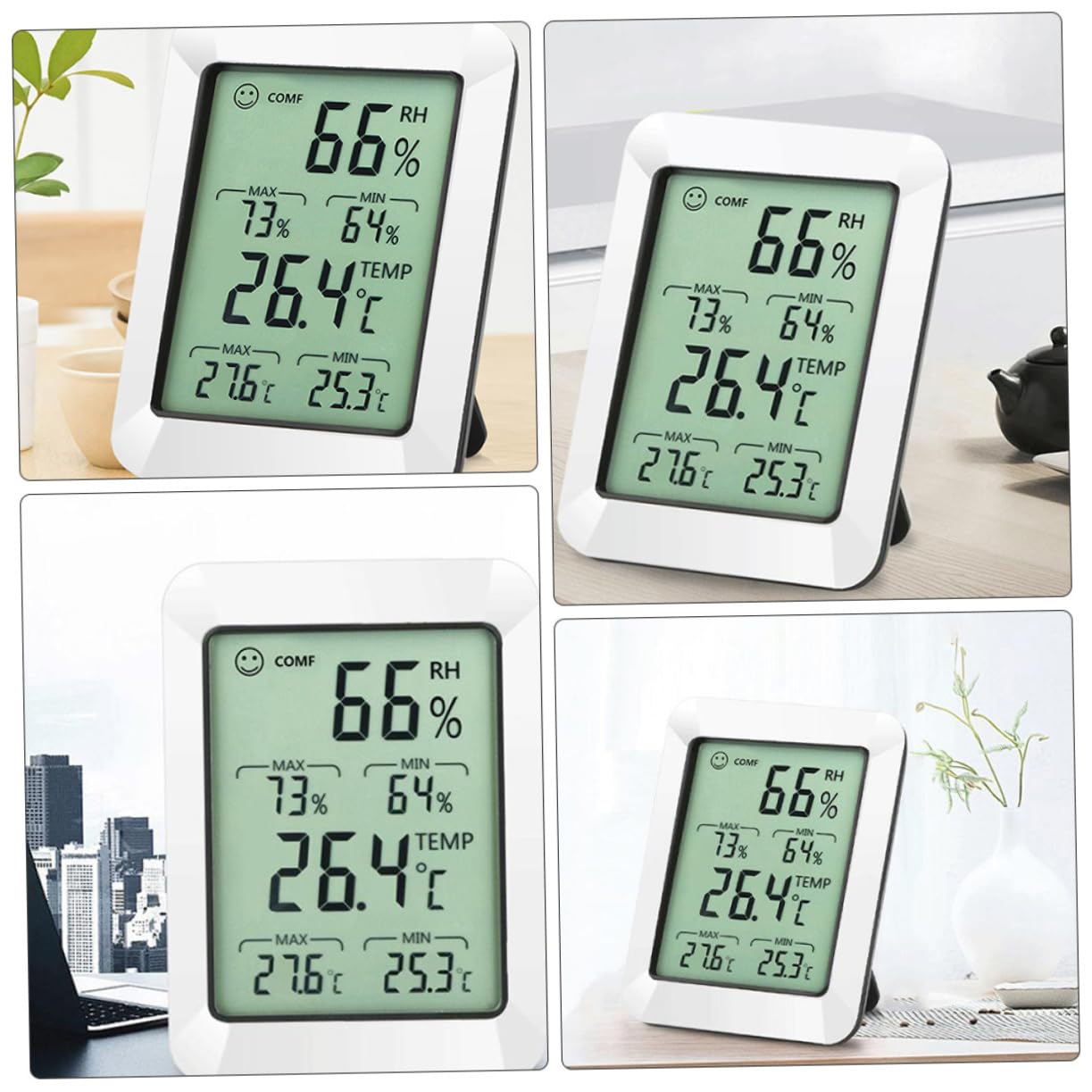 HANABASS 2pezzi Termometro Elettronico Per Umidità e Monitor Portatile Per Display Consumo Ridotto Facile Usare Batteria