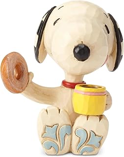 Peanuts By Jim Shore Snoopy Donut And Coffee Mini Figurine