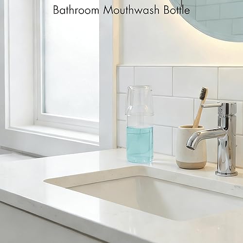 Miniatura 8 de YOUEON 2 Sets 17 Oz Bedside Water Carafe and Glass Set, Nightstand Water Pitcher with Cup Lid, Juice & Mouthwash Bottle for Kitchen, Bedroom or