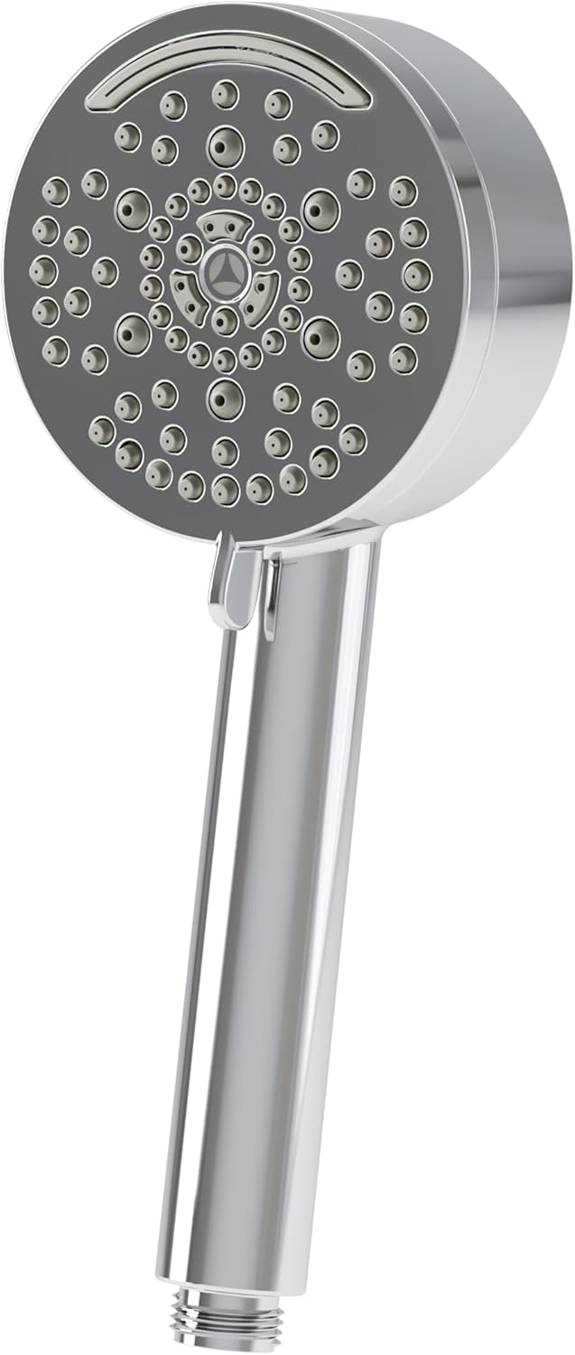 Symmons HydroMersion Contemporary 4 Inch Multifunction High Pressure 7 Mode Round Adjustable Handheld Shower Wand in Matte Black