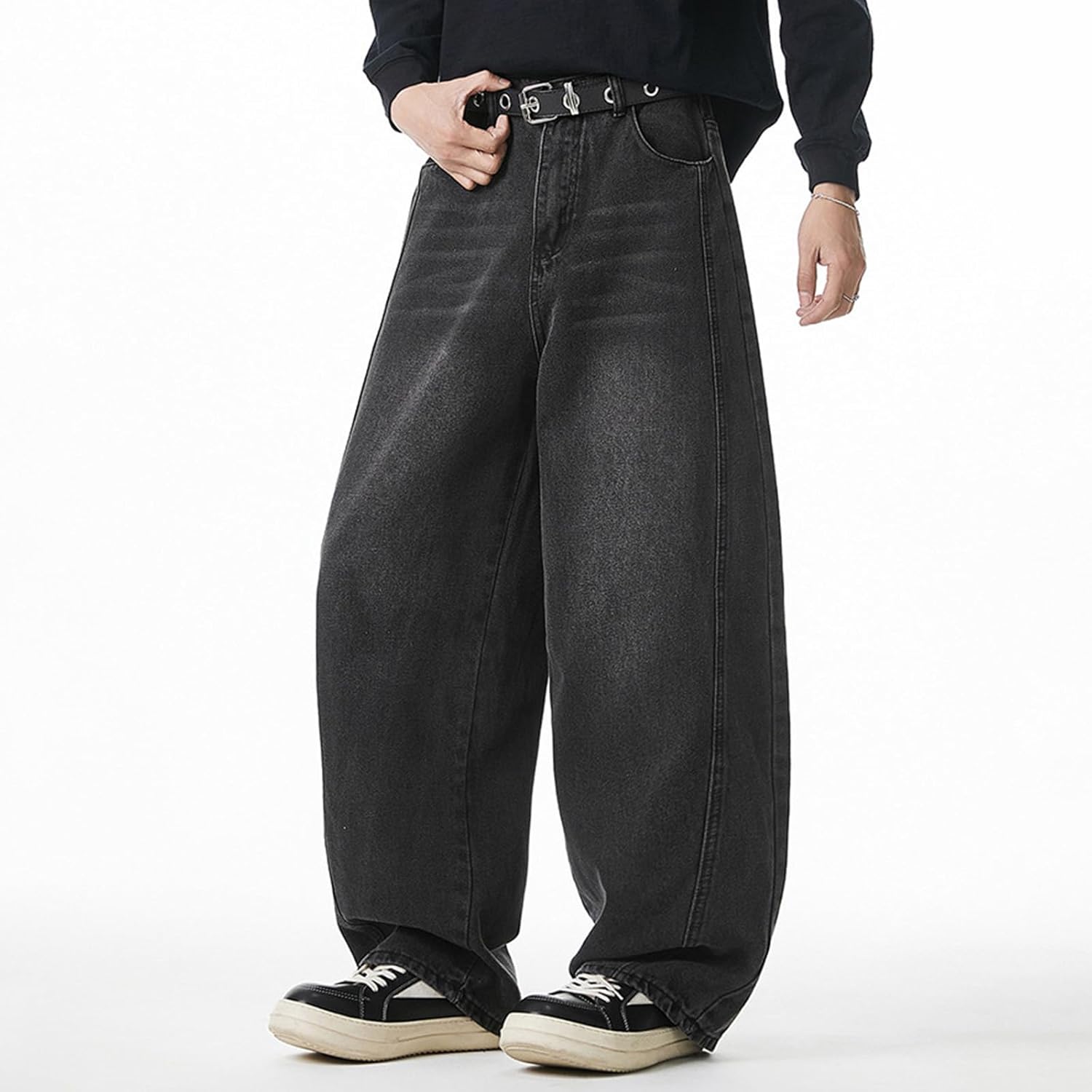 [TXWZM] デニムパンツ メンズ ジーンズ ゆったり バギーパンツ ボトムス ストレート ワイドデニム 無地 ルーズ ワイド お