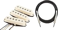 Vista 10 de Fender Paquete de pastillas Stratocaster silenciosas Gen 4 con cable de instrumento