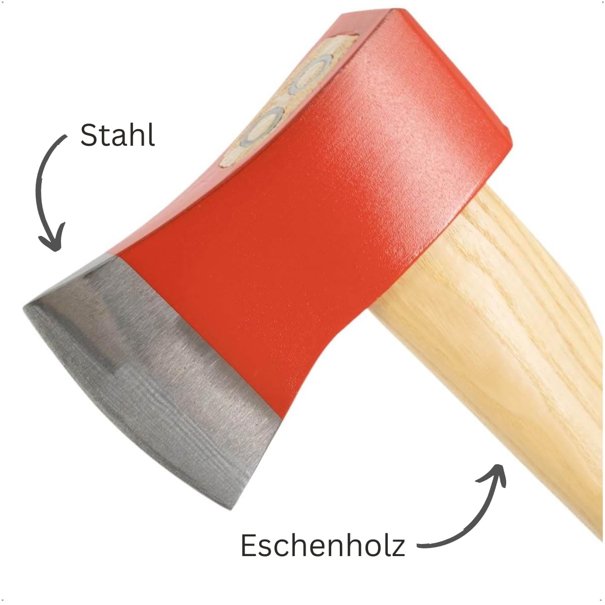 Bison Spaltbeil 1250g, müheloses spalten mittelgroßer Holzstücke und Kaminholz, 500 mm Eschestiel besonders robust & stabil, höchste Spaltleistung