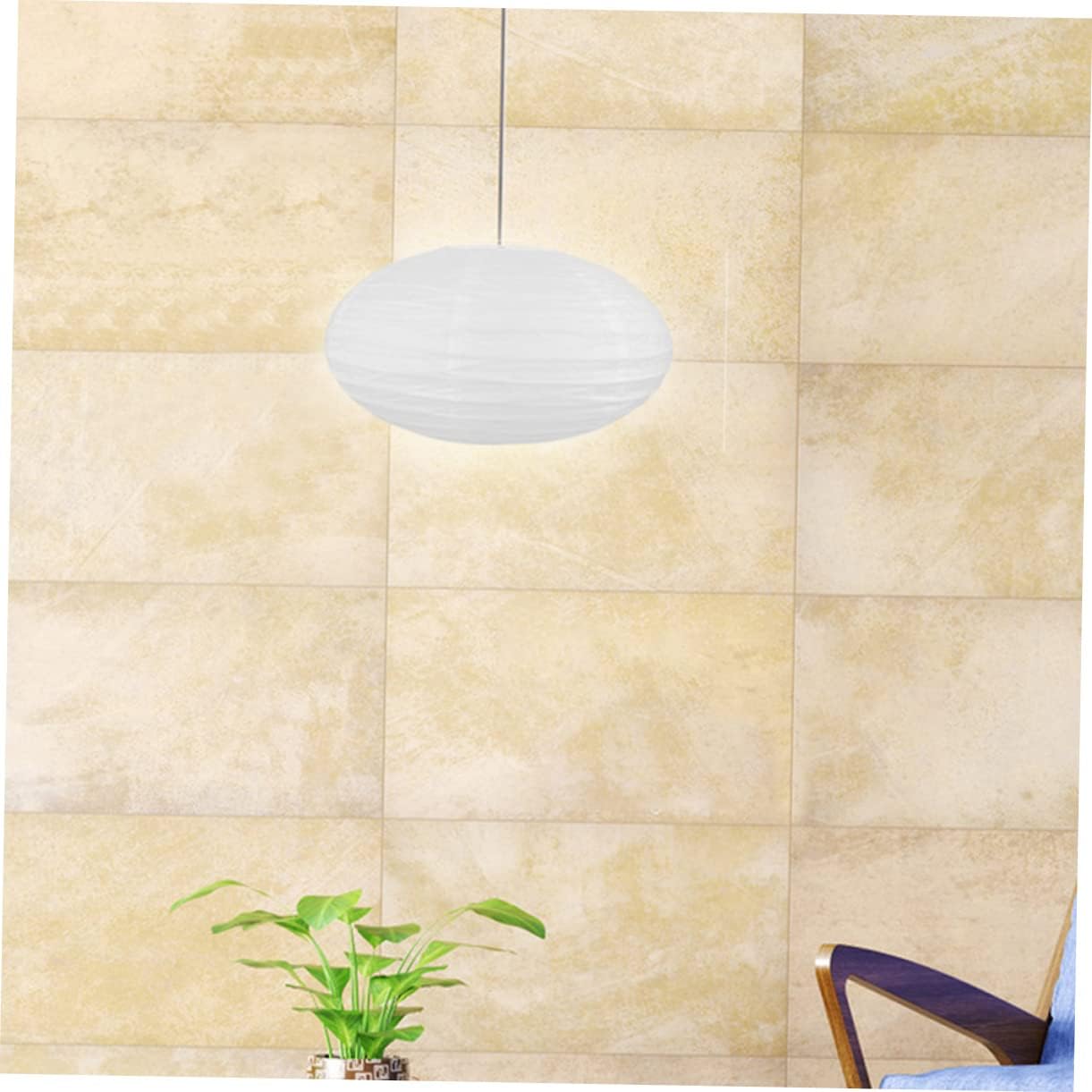 4 Pcs Lantern White Paper Star Flying Saucer Shaped Hanging Outdoor Lamp Shade Hanging Lamp Shade Decor DIY Party Supplies White Pompoms