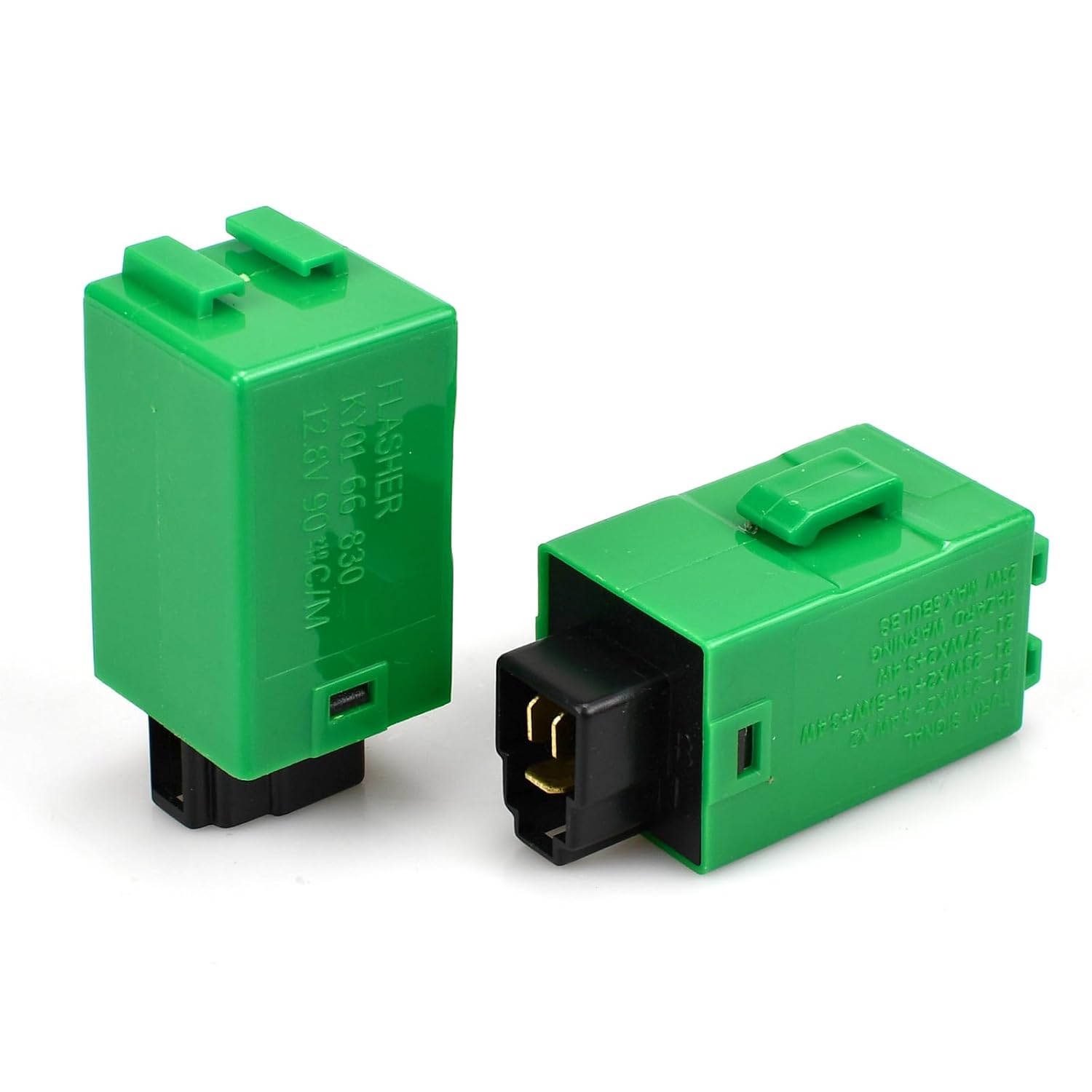 2-Pack KY01-66-830 Green Shell 3P Flasher,Relay Flasher,for Ford,1997-2001 Kia Sephia 2000-2004 Kia Spectra,1986-1993 Mazda B2000,B2200,B2600,B2600i,Mazda Miata 3211-138-320/9627109680