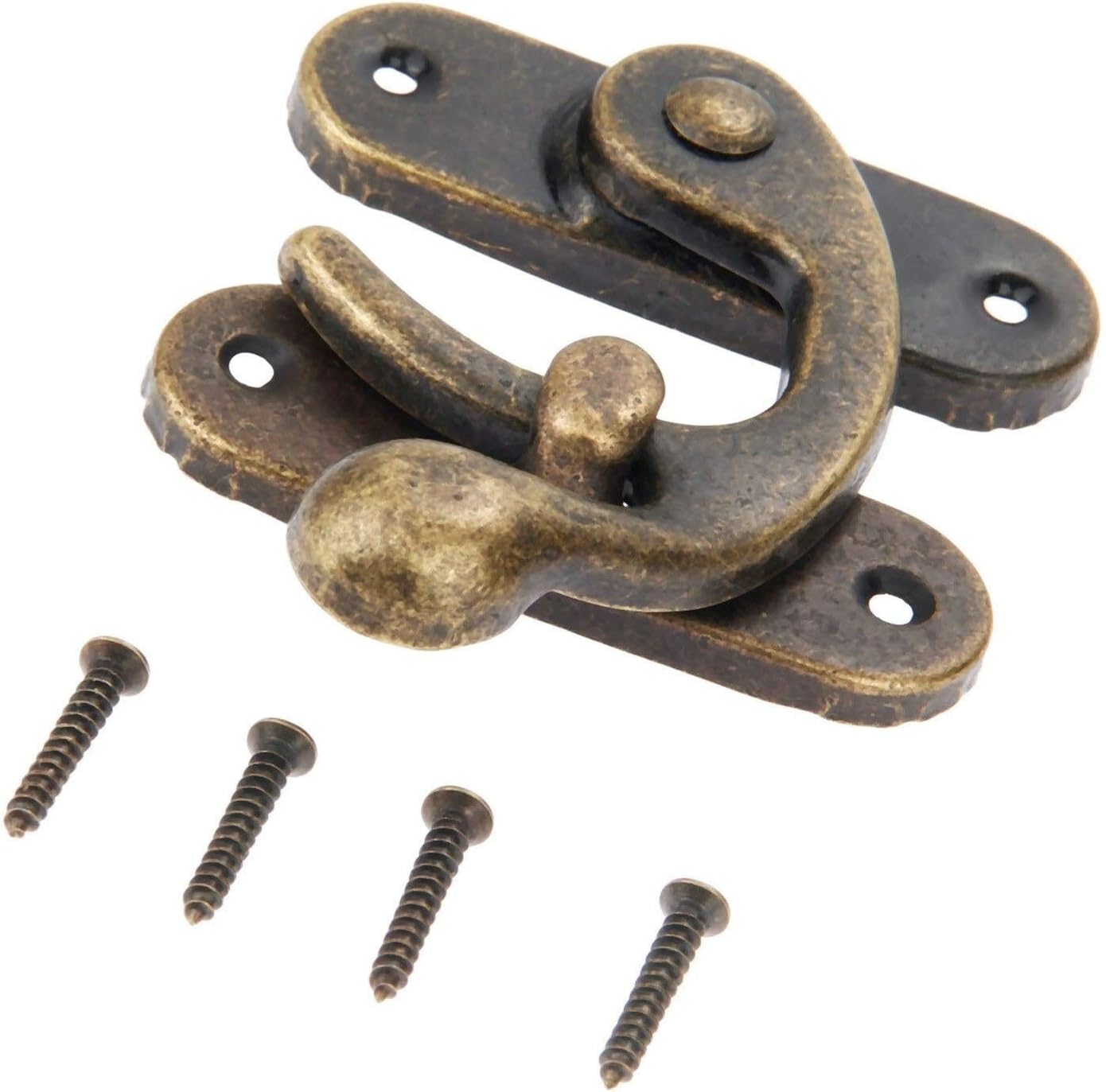 Hasp,Antique Decorative Hardware Box Hasps Leather Craft Bag Decorative Jewelry Gift Wine Wooden Box Hasp Latch Hook 101 * 85mm