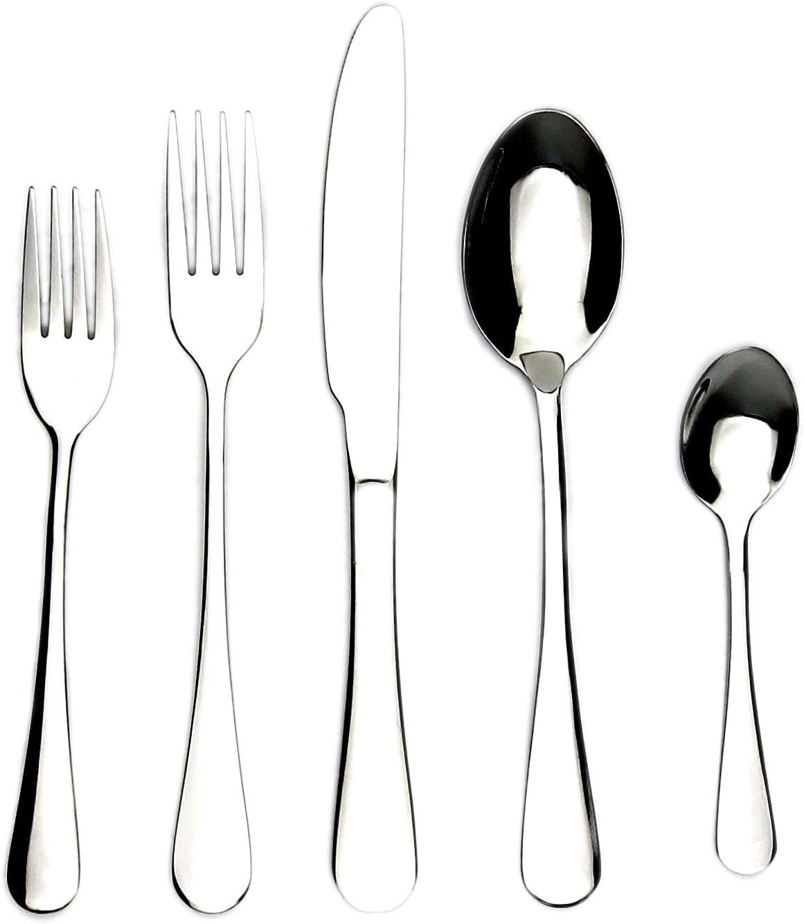 JANKNG 5Piece 18/0 Stainless Steel Flatware Set JK10105, Service for 1 Amazon.ca Home