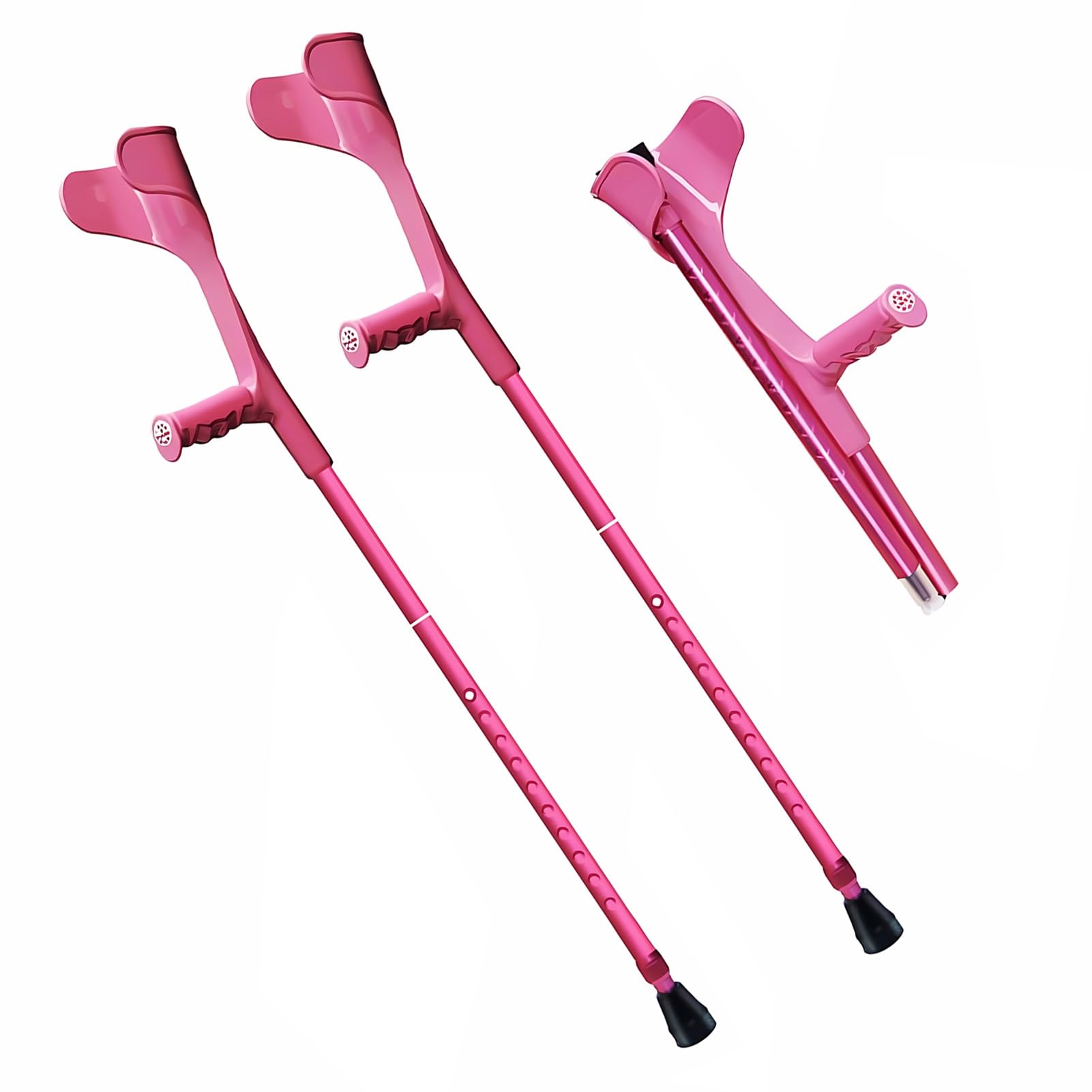 1 Par de Plegables Muletas de Antebrazo de Aluminio, Muletas Ajustables for Caminar for Adultos, for Brazo for Altura 140-180cm