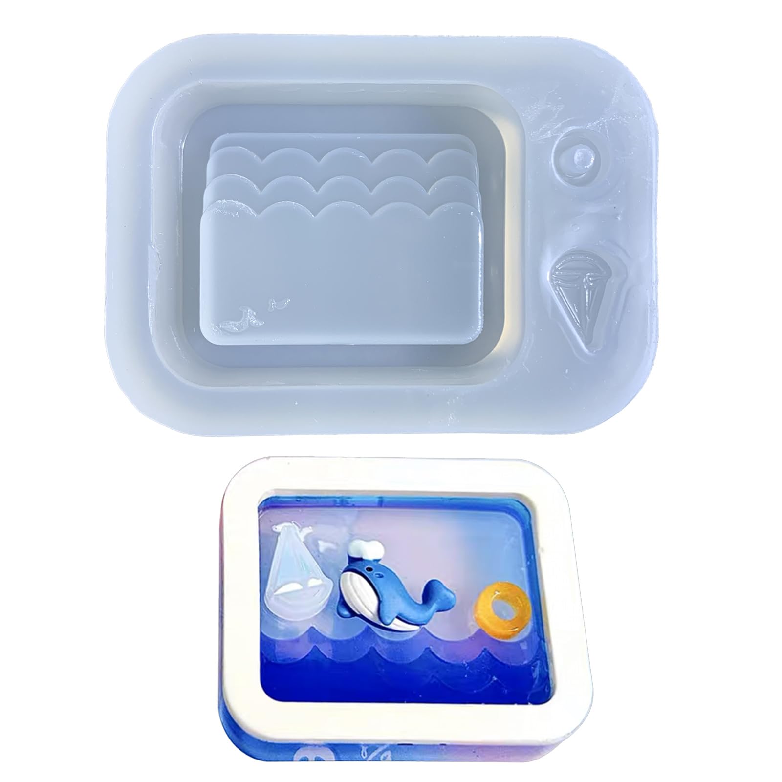 Stampo in silicone con struttura quadrata in resina epossidica, per gioielli, collane, ciondoli, strumenti per colata artigianale