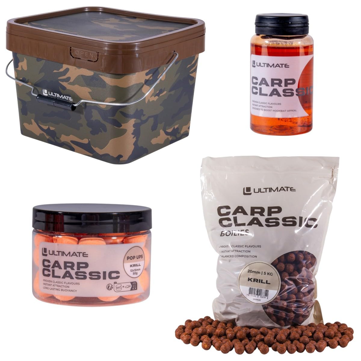 Ultimate Bucket Deal Carp Classic Scopex (inkl. 5kg Boilies) - Karpfenset