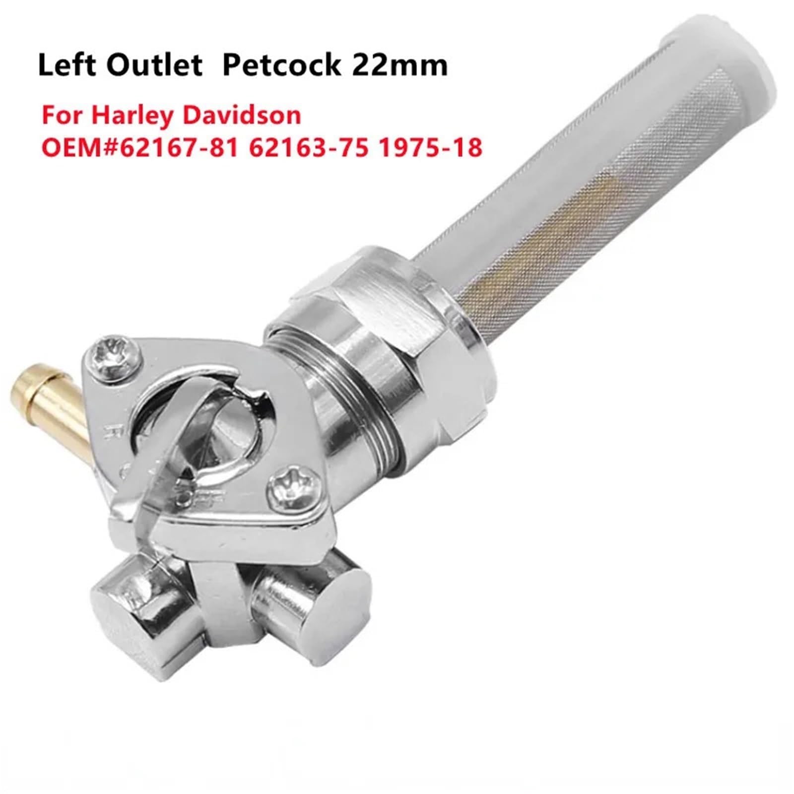 Benzyna Petcock Pasuje do Harley Davidson Dyna, zawór paliwa, kran, zbiornik paliwa, Petcock, 22 mm, 62167-81, 62163-75, 62129-75T, 62168-81(Straight Outlet)