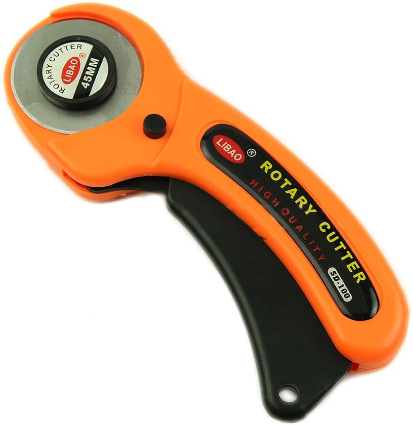 Libao Multipurpose Rotary Cutter 45mm Blade Easy Fabric Cutting Scrapbooking Comfortable Ergonomic Handle for Right and Left Handed Cutting Tool Quilting Crafting Sewing