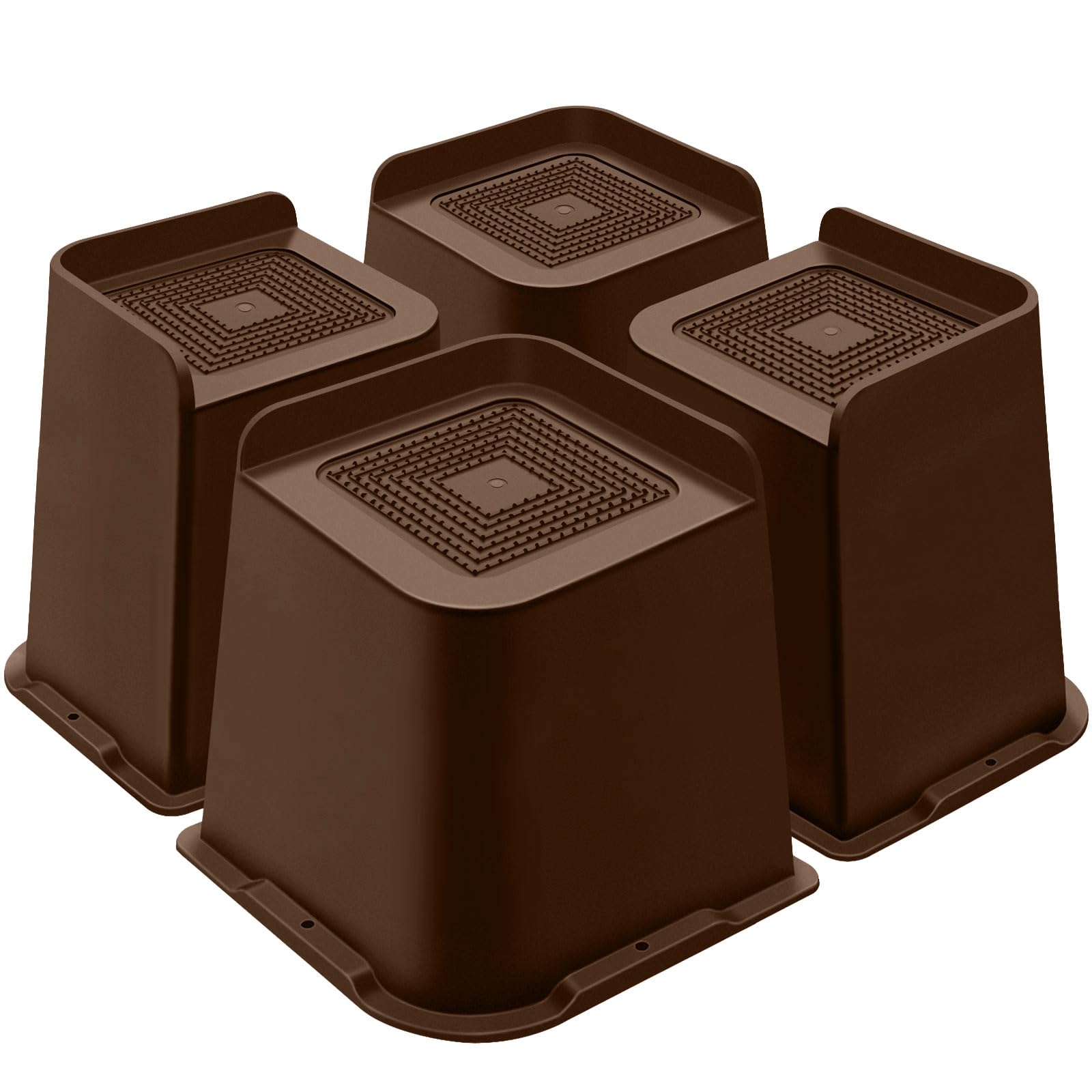 Bed Risers 6 Inch Heavy Duty, Furniture Risers for Bed Desk Table Sofa Couch,Oversized Bed Lifts Risers,Support up to 5000 Lbs(4 Pack Brown)