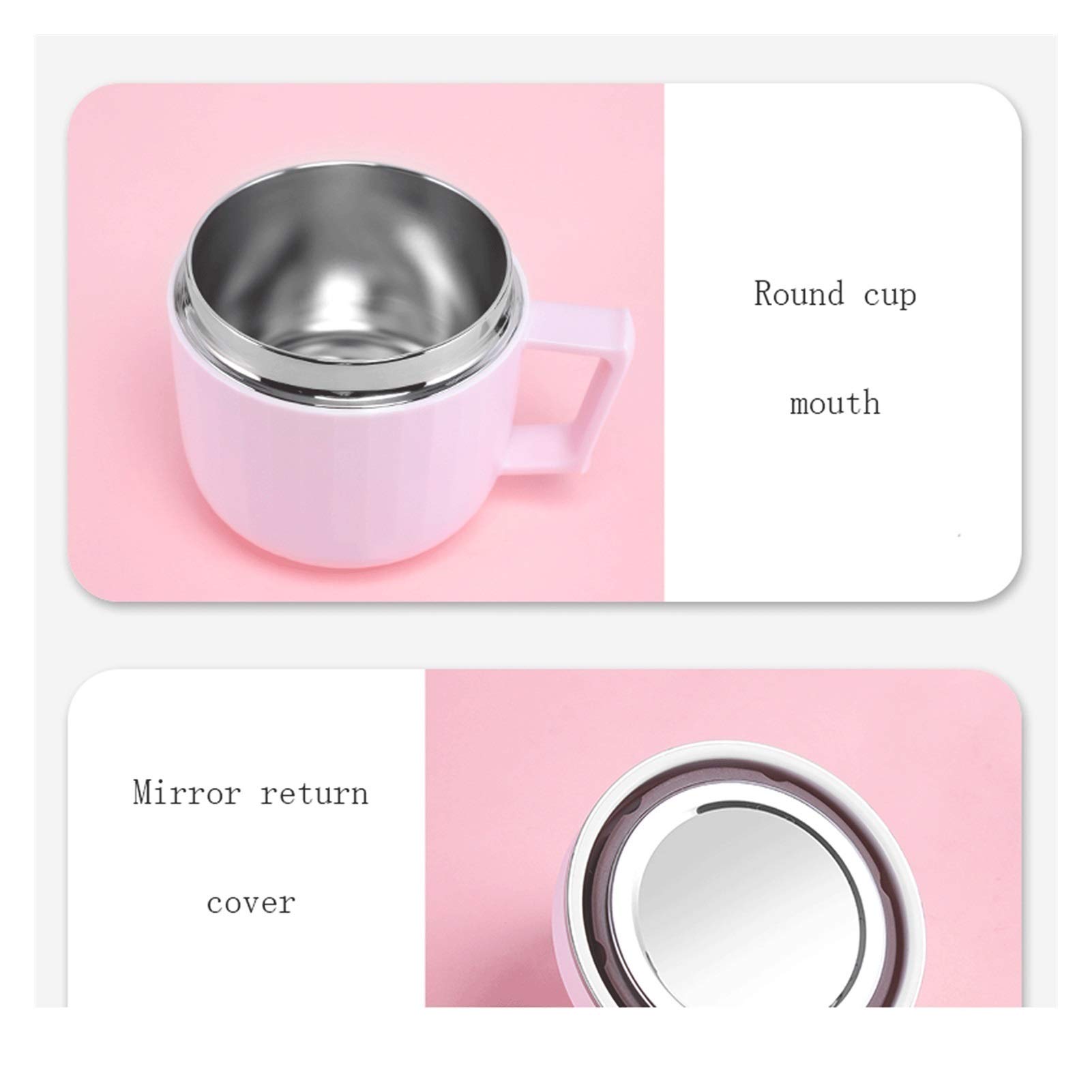 MRKU Tazze da caffè, Tazze da tè, Tazze da Latte, Tazze da caffè con Manico, semplici Tazze Portatili sottovuoto, Tazze da Latte da 350 ml, Molto Adatte per Le Ragazze, Adatte per Ufficio e Scuola