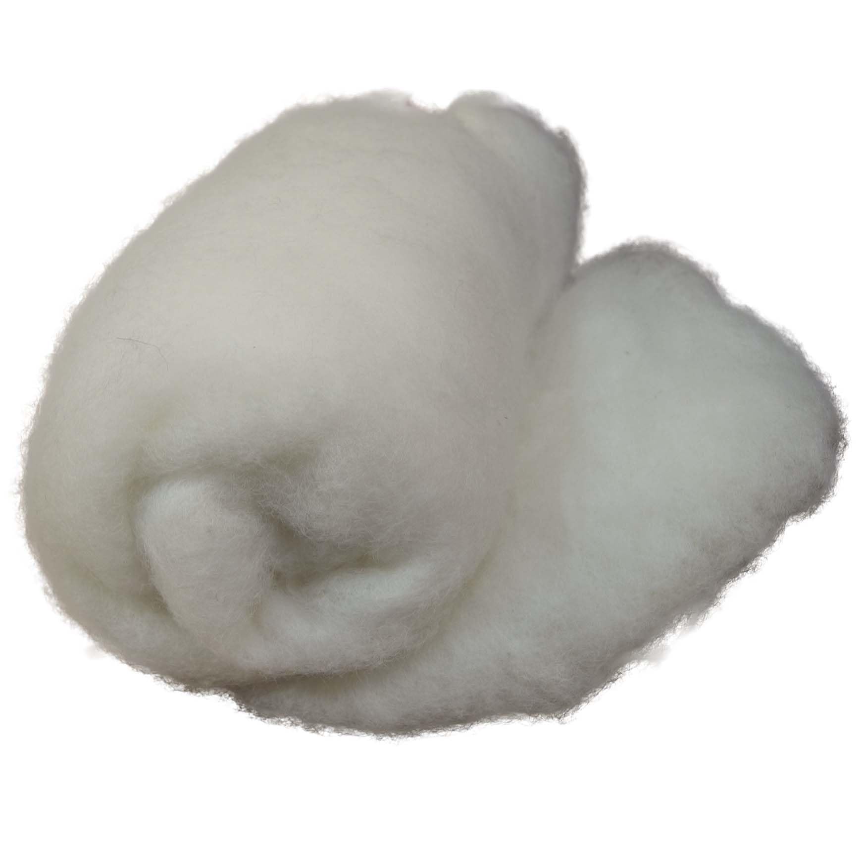 Carded Batts Corriedale Natural Cream Needle Felting Core Wool 200g
