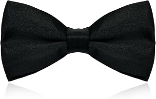 Pajarita ajustable de color sólido para hombre, corbatín clásico de satén negro para bodas, fiestas, eventos formales, longitud ajustable para hombre