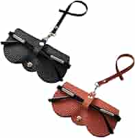 Custodia Occhiali In Pelle PU - 2 Pezzi | Leggera Con Gancio | Portatile Per Borse - Foto 3