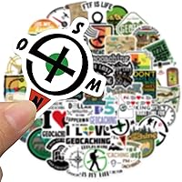 Vista 5 de Geocaching Stickers 50 calcomanías de vinilo impermeables Geocacher Geocache para botellas de agua, bicicleta, laptop, refrigerador, equipaje