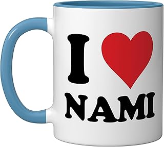 I Heart Nami First Name I Love Personalized Stuff Ceramic Mug, Blue/White