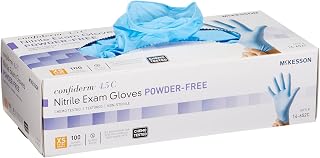 McKesson Confiderm 4.5C Nitrile Exam Gloves, Blue, Small, Size XS, 100 ct