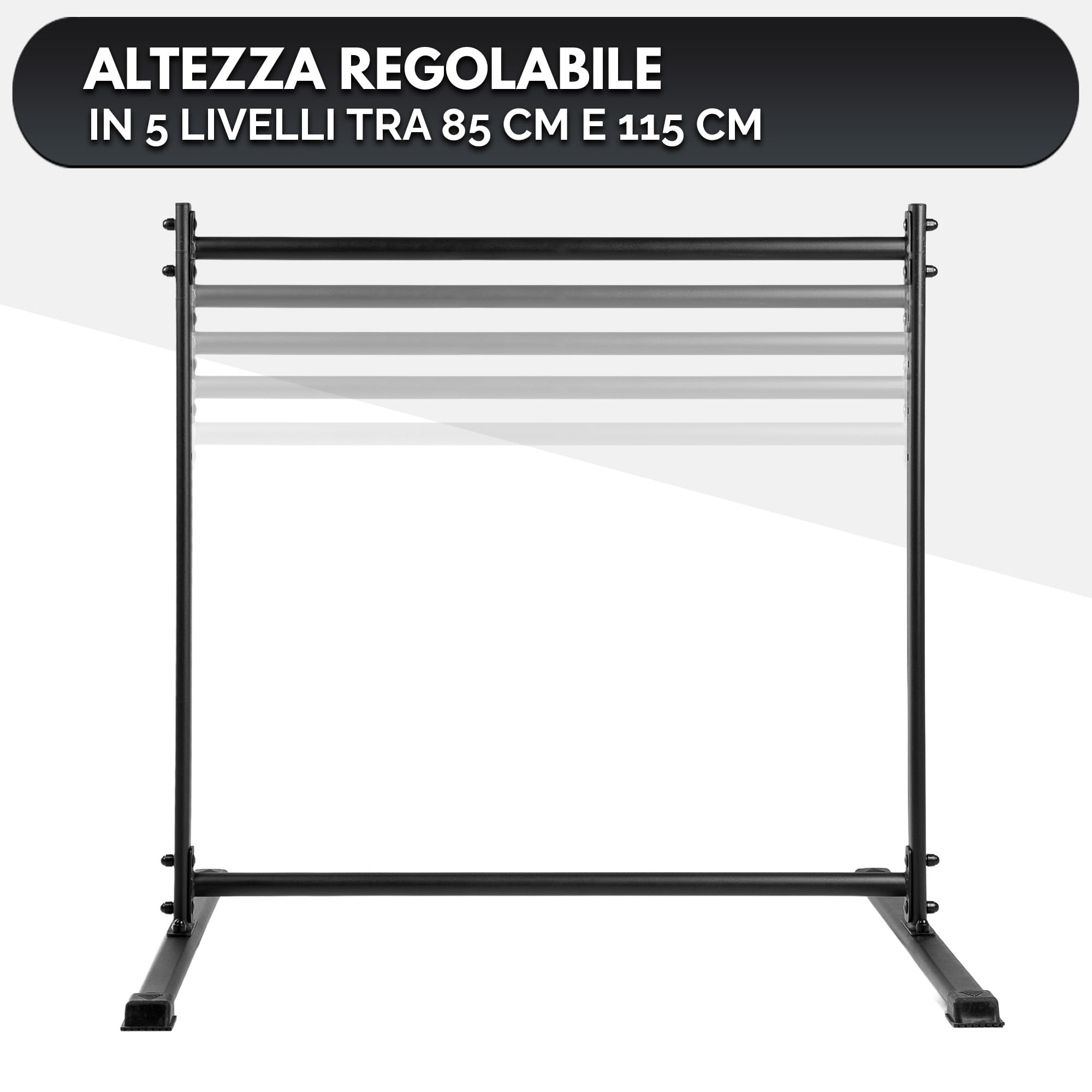 GORNATION Barra Statica, Front Lever Bar con Piedini Antiscivolo, Impugnatura Verniciata a Polvere, Altezza Regolabile e Facile da Montare, Calisthenics & Fitness, Palestra a Casa & Outdoor Workouts