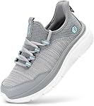 FitVille Femmes Large Chaussures de marche Slip Sur Course Chaussures de Tennis Tennis Breathable Gym Sports Athlétisme Lightweight Fashion Sneakers pour Flat Feet Plantar Fasciitis Talon Pain Relief - V7
