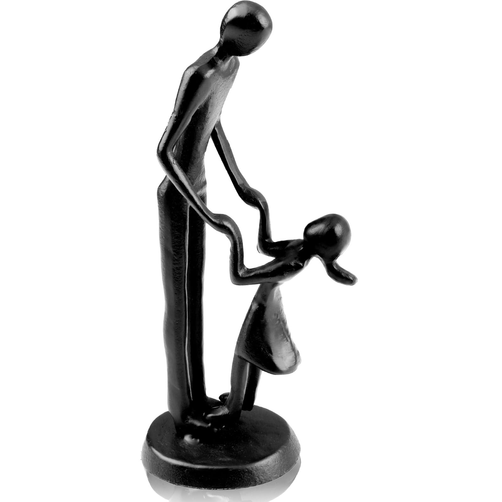 LOVIN PRODUCT Dad & Me Iron Figurine, 7 Inch Father Daughter Statue, Cast Iron Sculpture of Daddy Dancing with Little Girl, Sentimental Gift for Dad from Daughter for Father's Day Birthday Christmas