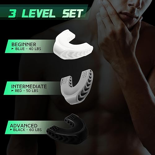 Miniatura 2 de Ejercitador de mandíbula para hombres y mujeres, ejercitador de mandíbula, 3 niveles de resistencia, ejercitador facial de silicona, potente