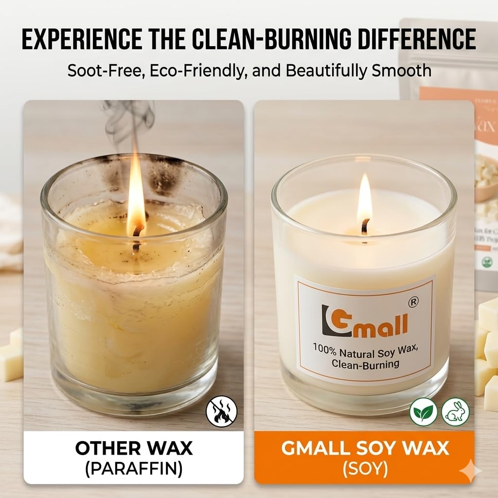 Gmall Soy Wax Chunks for Candle Making 1kg | 100% Natural Soy Wax | Eco-Friendly, Clean Burning Wax for DIY Candles, Melts & Home Décor 1