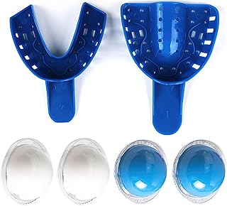 NIYATA Juego de impresión dental para el hogar, juego de impresión dental, incluye cuchara de impresión superior, inferi...