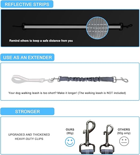 Miniatura 6 de Cinturón de seguridad para perro para canasta de bicicleta, cinturón de seguridad retráctil para perro, arnés elástico de seguridad para mascotas