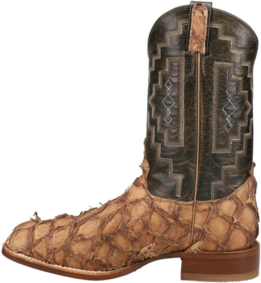 Tony Lama Men's Leviathan Chocolate Western Boot Square Toe Brown 8.5 D