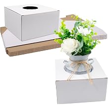 10 PCS Flower Delivery Boxes, Cardboard Vase Transportation Cases | White Moving Boxes for Florists Secure Bouquet Arrangements During Transport, Fit for 2.95-4.9 Inch Vase, 7.7 x 7.7 x 4.5in