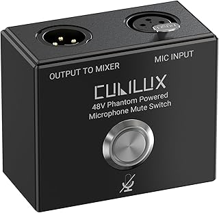 Cubilux MMX-1 XLR Mute Switch for Microphone, Full Aluminum Alloy Case MIC On/Off Switcher with 1/4” Arri Locating Mounting Hole