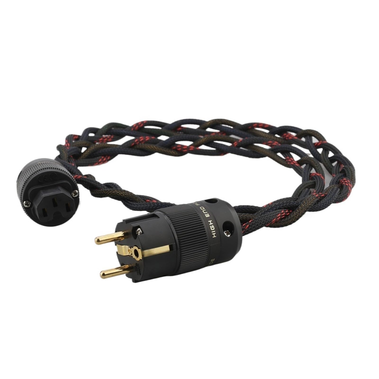 P103 Mains Power Cord Cable HiFi CD Amplifier Amp EU Power Plug Cable Braided AC Power Kabel(US Power Cable,0.5m)