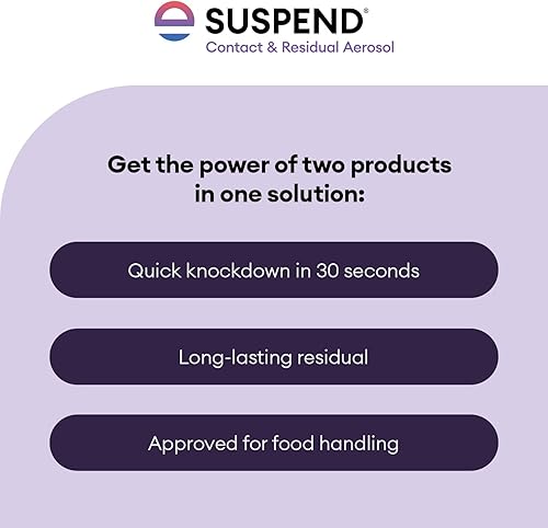 Miniatura 6 de Suspender el contacto de aerosol y aerosol residual de 13.5 onzas  mata cucarachas, hormigas, garrapatas, arañas y más, en interiores y exteriores,