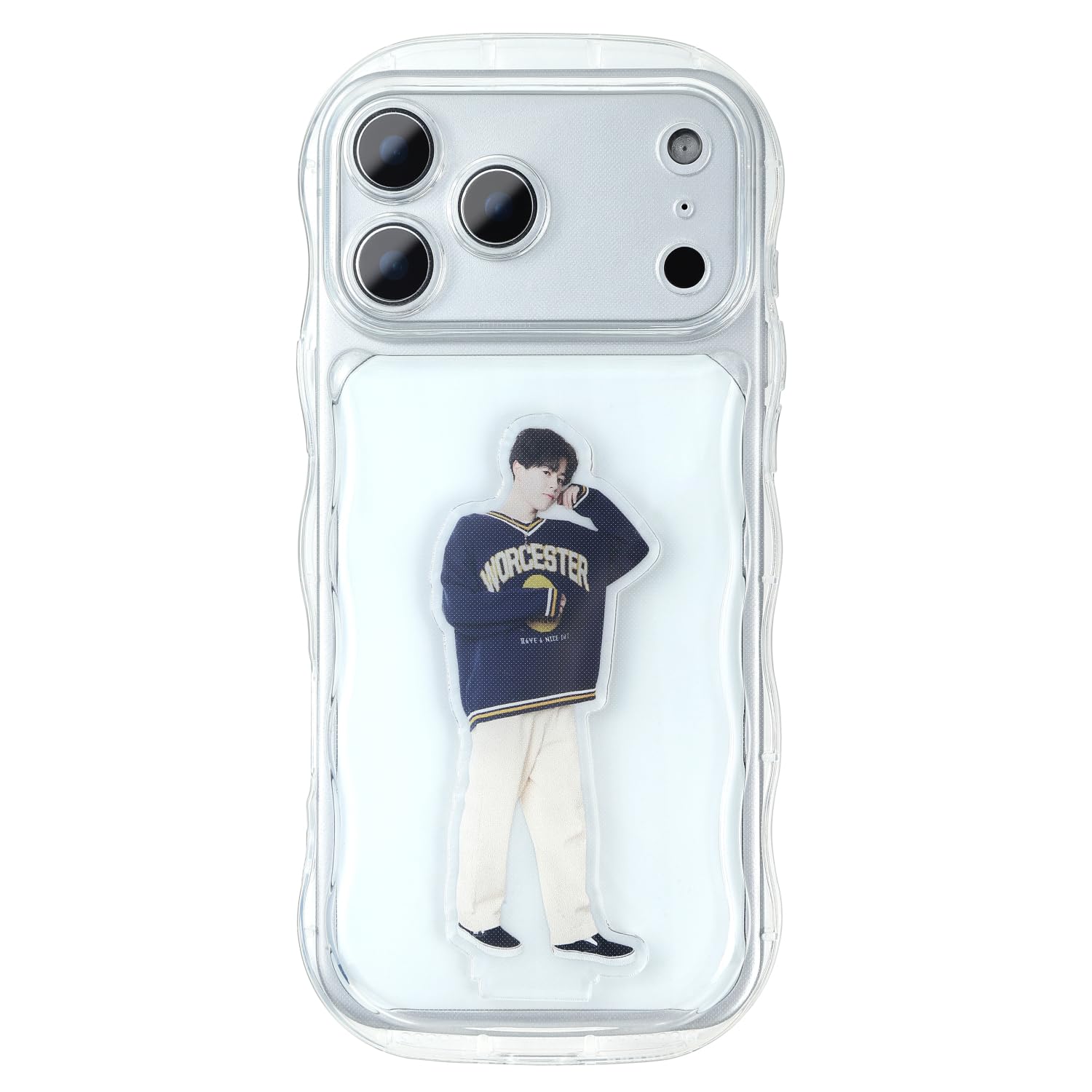 【アクスタが入る】竹下工房 スマホケース iPhone 17promax 用 ケース《SNSで話題》シャカシャカケース スマホケース うねうね ウェーブ クリアケース
