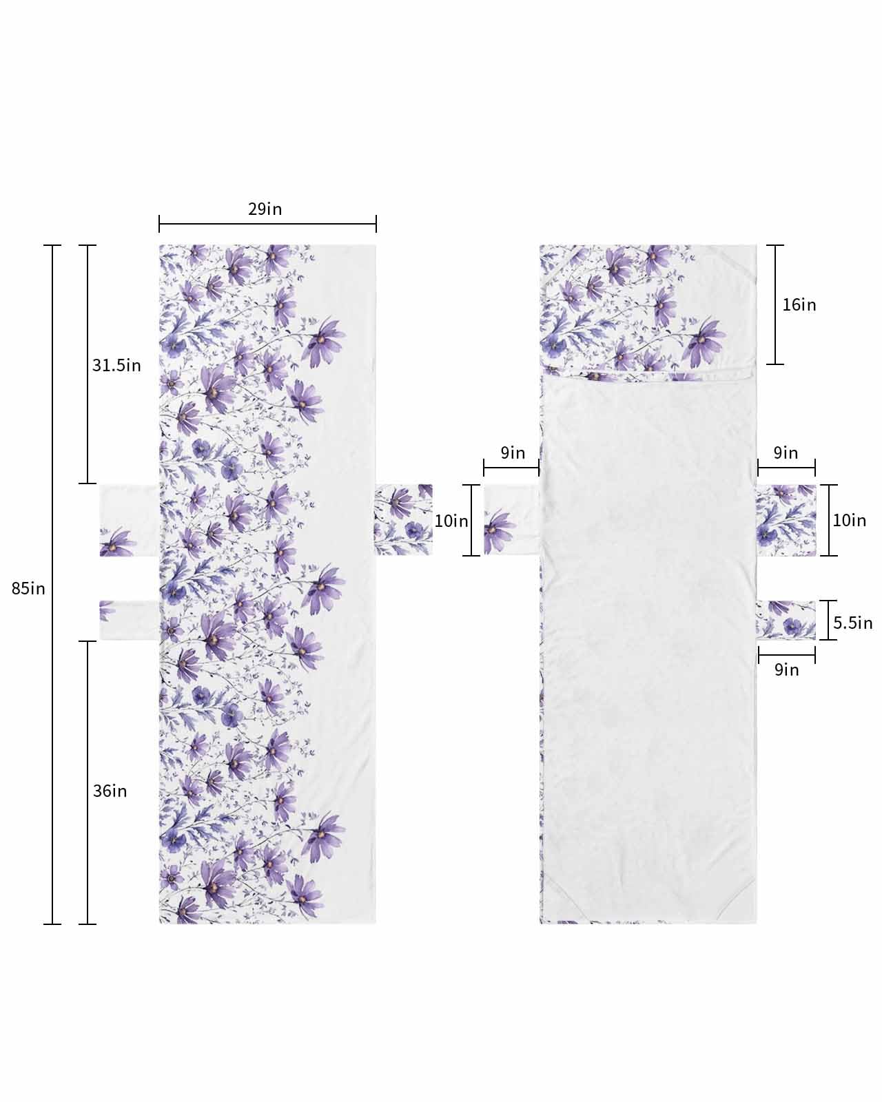 Purple Spring Floral Beach Lounge Chair Towel Cover, Soft Chaise Lounge Towel with Side Pockets Patio Pool Chairs Cover for Beach/Pool Sunbathing 29x85 Watercolor Summer Flowers Botanical Elegant