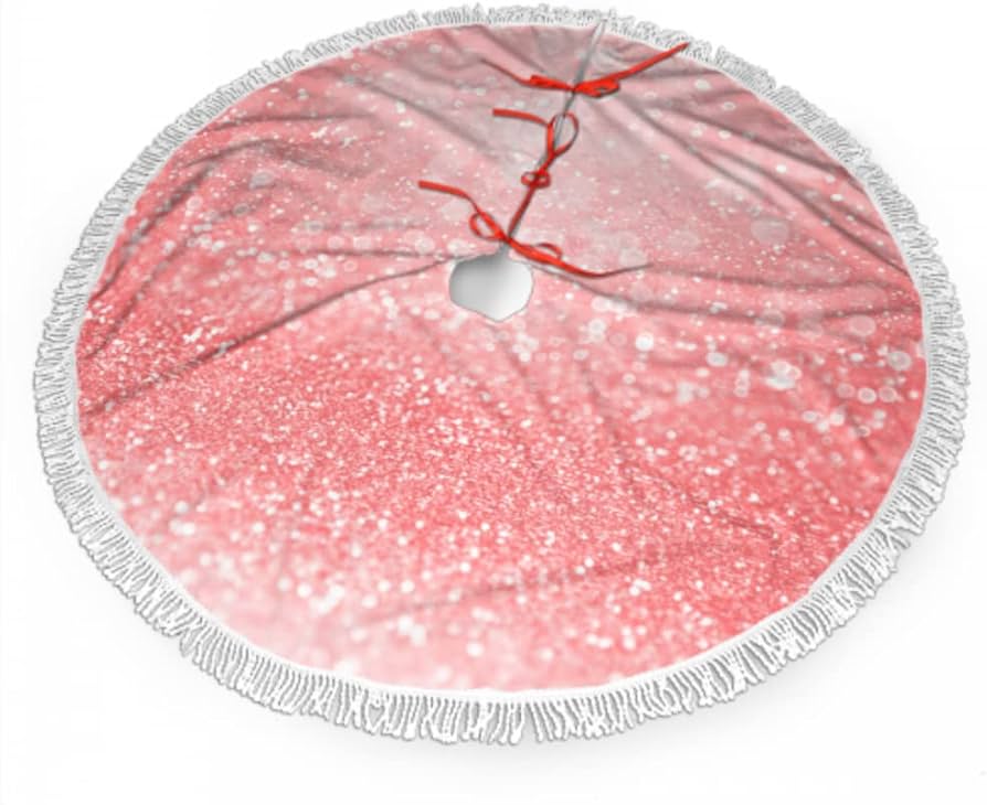 Skirts for Christmas Tree Abstract Coral Pink Peach Salmon Color Tree Skirt  Large with Gorgeous Edge Tassel for Holiday Christmas Decorations :  Amazon.co.uk: Home u0026 Kitchen