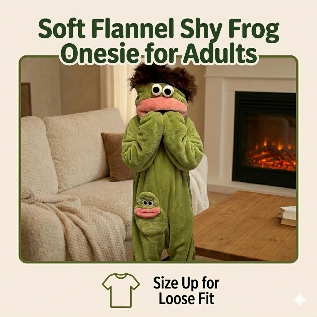 Pijama con capucha de monstruo verde divertido para adolescentes y adultos, unisex, forro polar de felpa ultrasuave, ropa de descanso de una pieza, ropa de descanso tonta de boca grande para el
