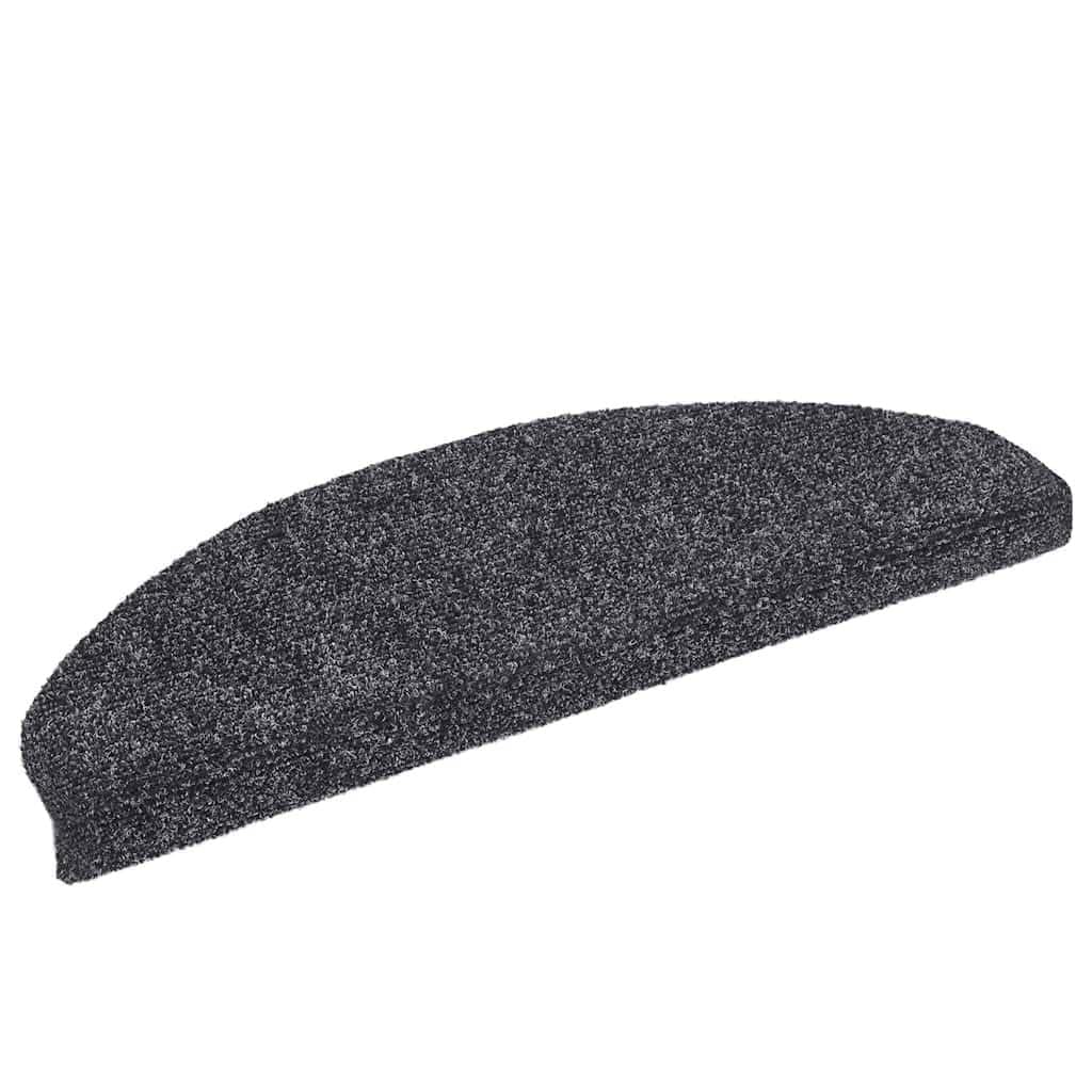 Lot de 20 tapis d'escalier autocollants - 65 x 21 x 4 cm - Gris foncé - Semi-circulaires - Antidérapant - Avec protection antidérapante - Pour escalier en bois, escalier en pierre, intérieur