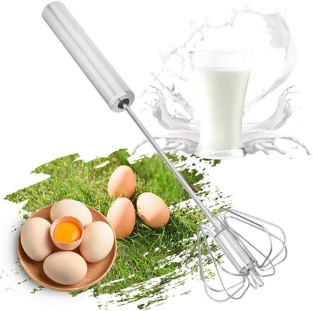 Cheshtha Power Free Stainless Steel Hand Push Whisk Blender for Home Tool for Egg Beater, Milk Frother, Mixer Stirrer, Blending, Whisking, Beating, Stirring Lassi/Butter Milk Maker/Mixer (big)