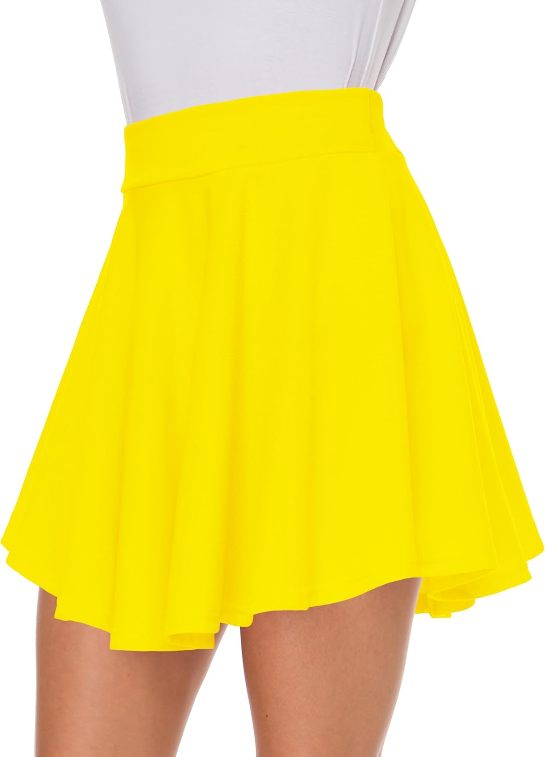 Afibi Casual Mini Stretch Waist Flared Plain Pleated Skater Skirt - Image 4