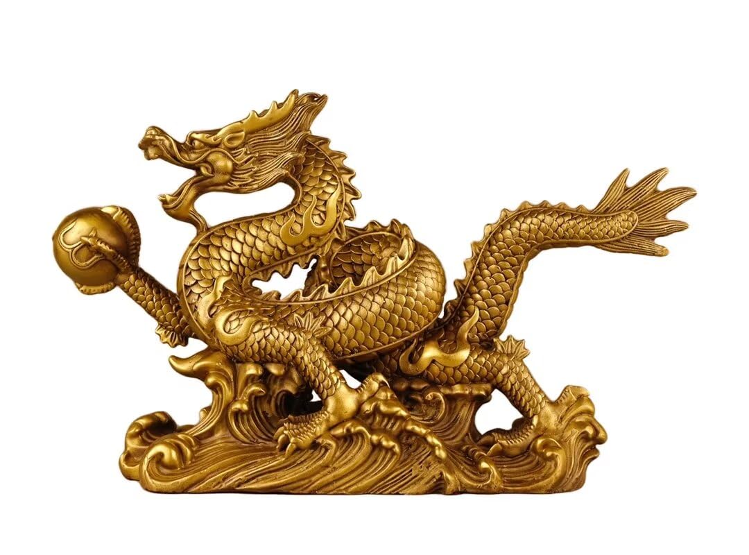 GLETSF Pure copper dog statue home decoration Feng shui fortune Teddy dog statue, 10 * 5 * 12cm0.36kg,5*-18 * 9 * 24cm1.5kg