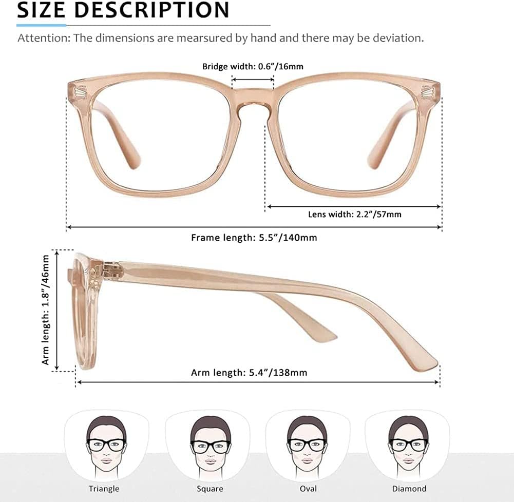 Blue Light Blocking Glasses - Computer Glasses Anti Eye Strain Headache