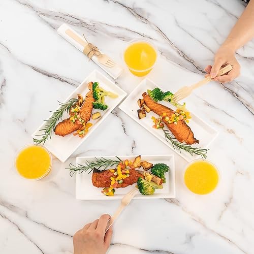 Miniatura 8 de Restaurantware Pulp Tek - Platos desechables de 9.5 pulgadas, 100 platos de bagazo sostenibles  Platos de fiesta grandes de bagazo blanco