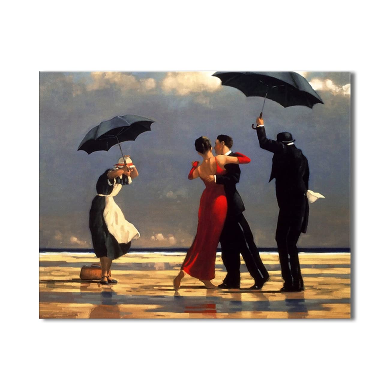Canvas Painting Print The Singing Butler by Jack Vettriano Poster Jack Vettriano Wall Art Picture for Living Room Bedroom Modern Home Decoration (Unframe,Only Canvas, 24"x36"(60x90cm))