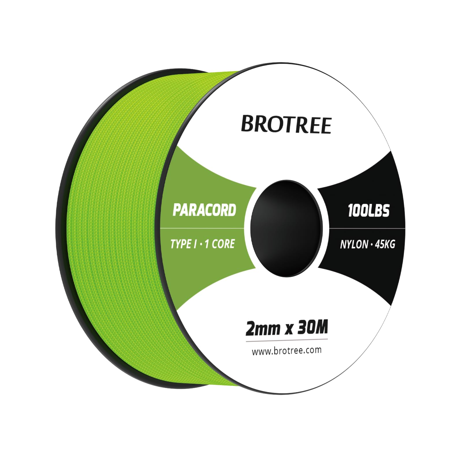 Brotree Paracord 750lb 4mm 30M 100% Nylon Seil Typ 4 Schnur